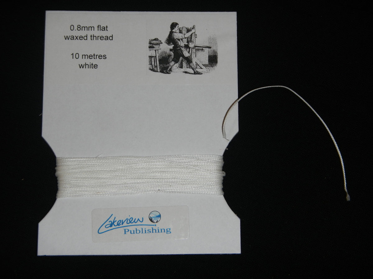 Bookbinding thread 10m 0.8m flat waxed Lakeview Publishing