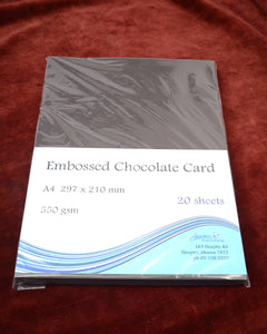 A4 Chocolate Embossed Card